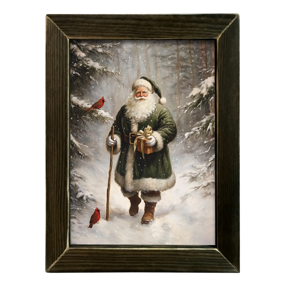 Emerald Santa Framed Wall Art