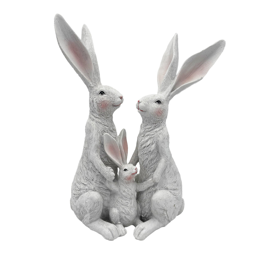 Long-Eared Bunny Family Figurine
