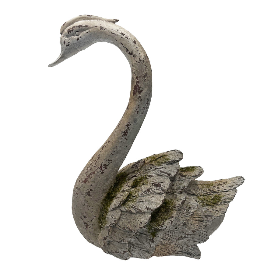 Moss-Finish Swan Figurine