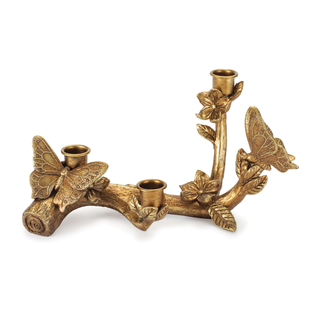 Gold Butterfly Taper Candle Holder