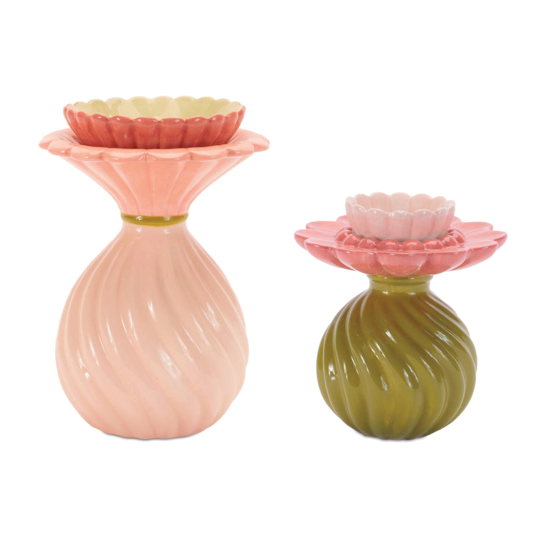 Floral Glass Candle Holder