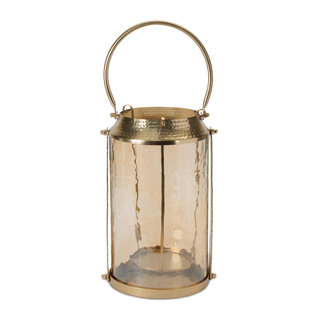 Gold Lantern with Handle 13 Inches