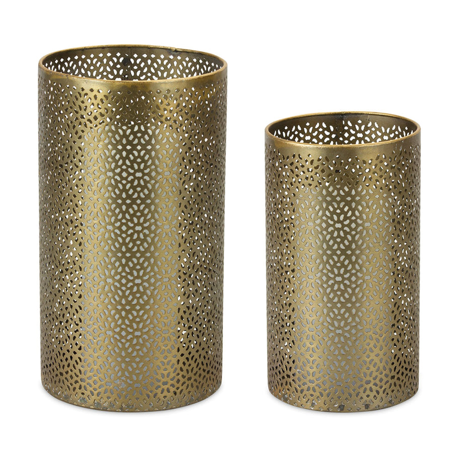 Gold Metal Cut Out Candle Holder
