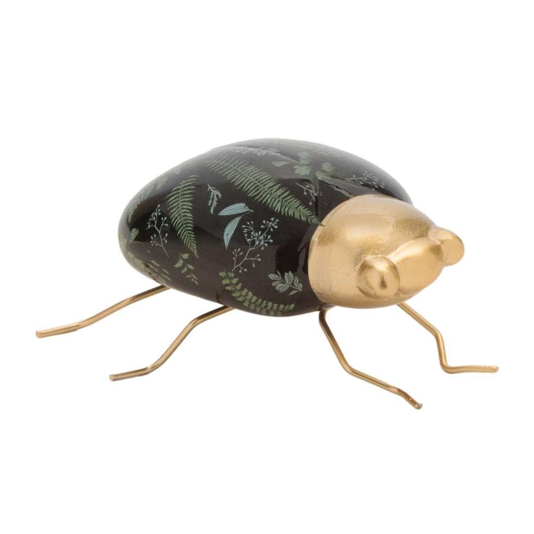Bug Figurine with Dark Green Floral Design