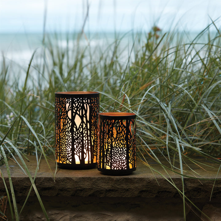 Black & Gold Forest Cut Out Candle Holder