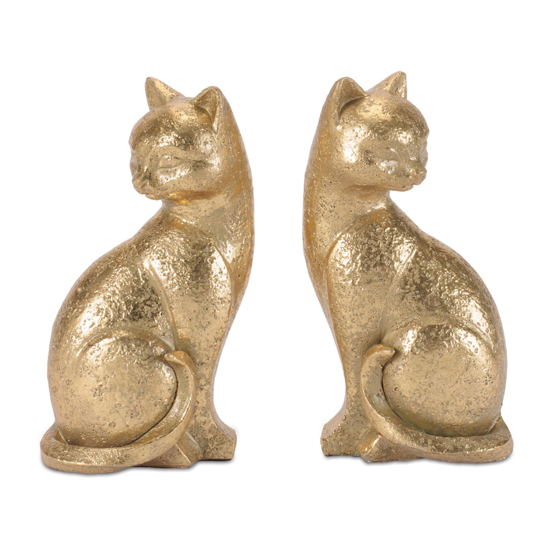 Gold Cat Bookend