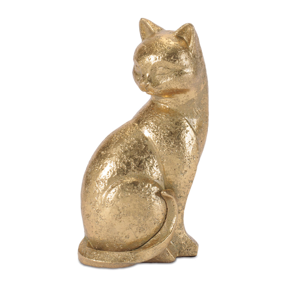 Gold Cat Bookend Left