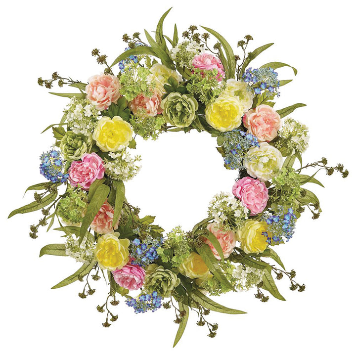 Artificial Mixed Snowball & Camellia Wreath