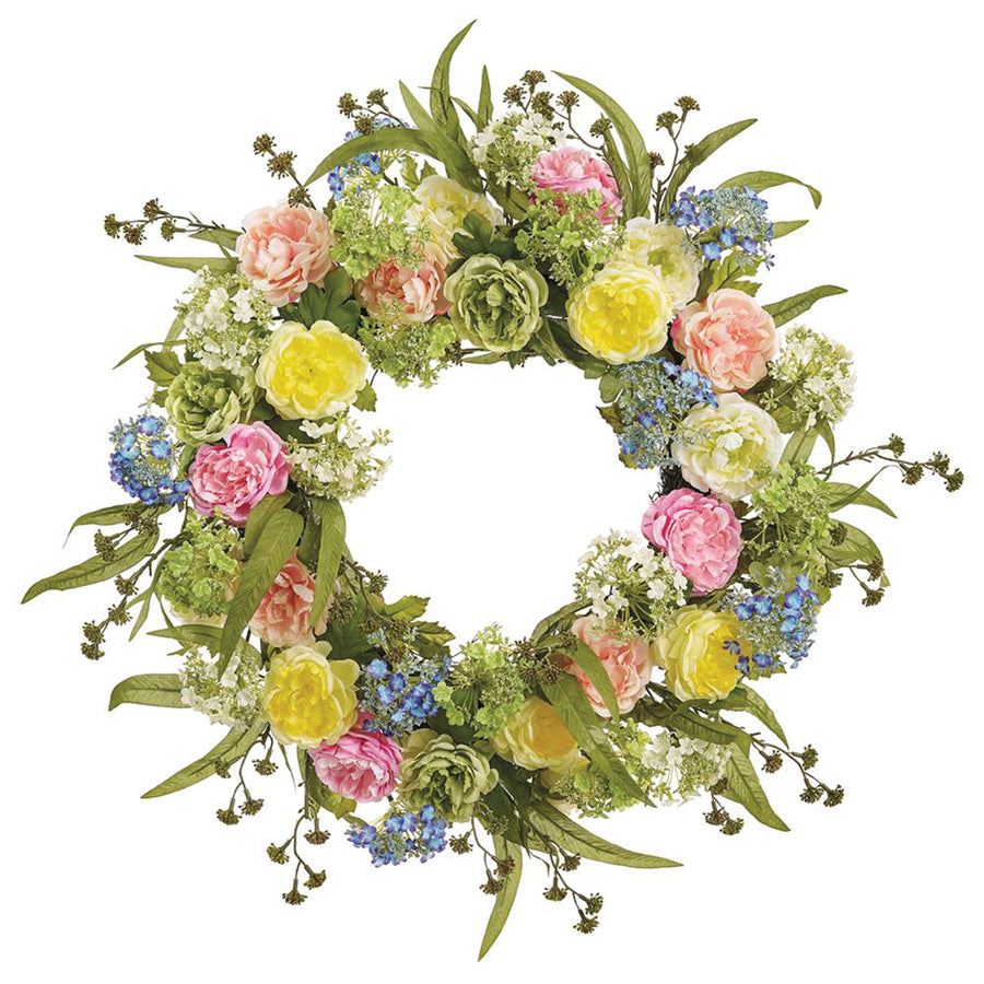 Artificial Mixed Snowball & Camellia Wreath