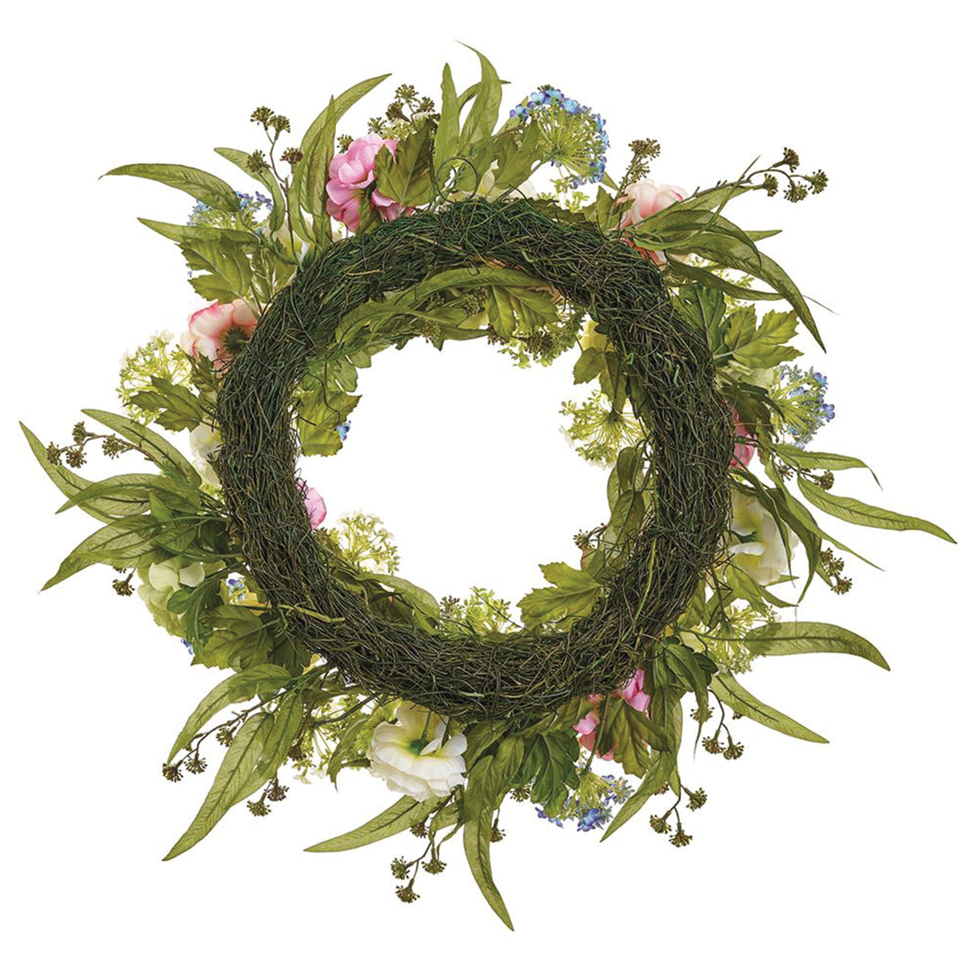 Artificial Mixed Snowball & Camellia Wreath