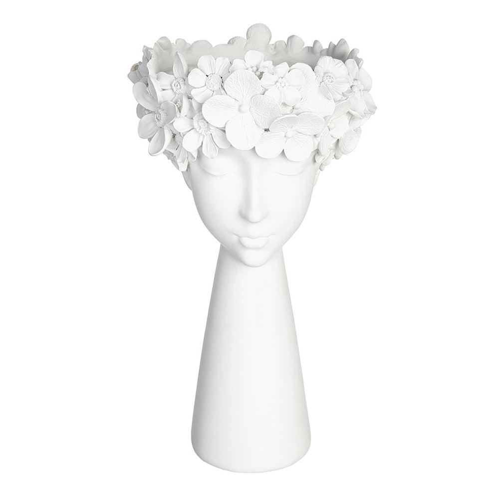 Lady Head Vase with Flower Crown 16 Inches