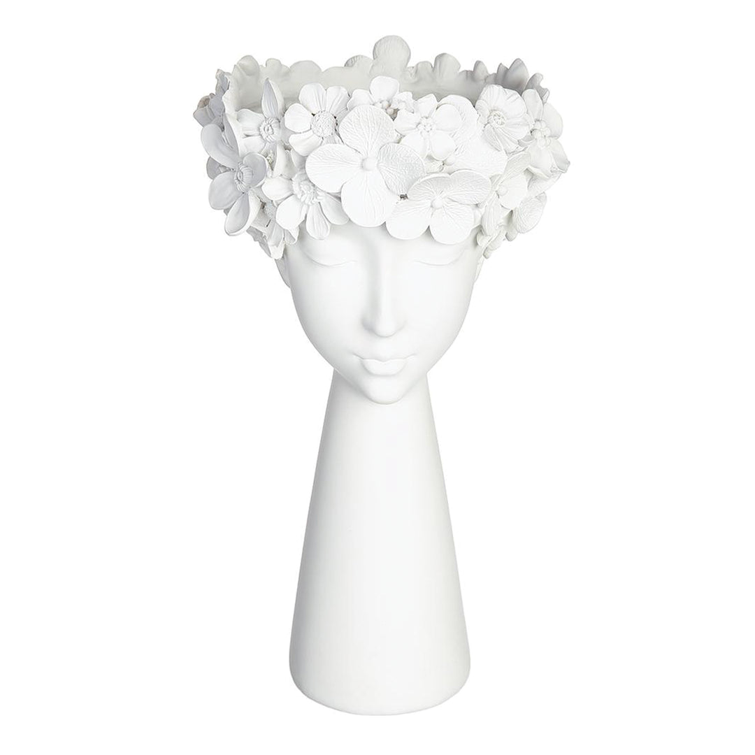 Lady Head Vase with Flower Crown 16 Inches