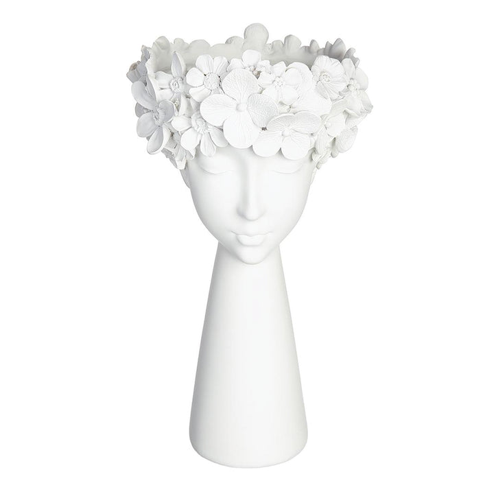 Lady Head Vase with Flower Crown 16 Inches