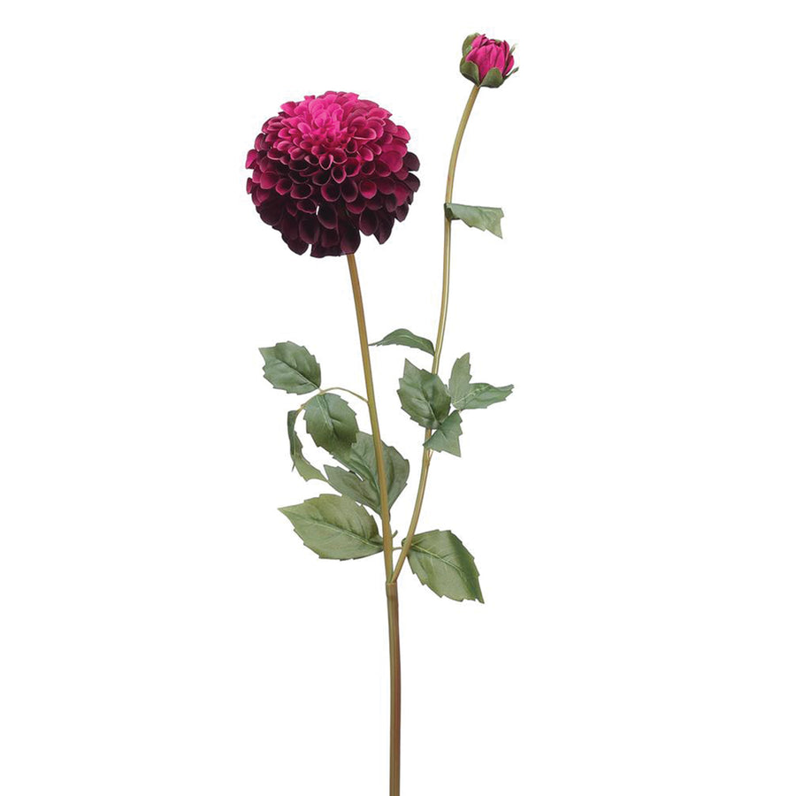 Dahlia & Bud Spray Collection Burgundy & Orchid