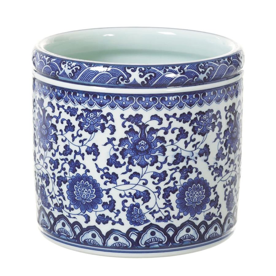 Round Floral Delftware Vase