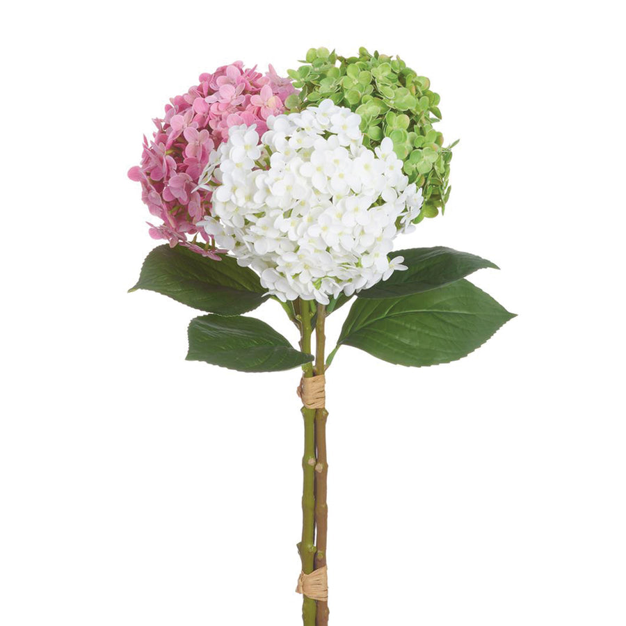 Real Touch Hydrangea Bundle Pink, White & Green