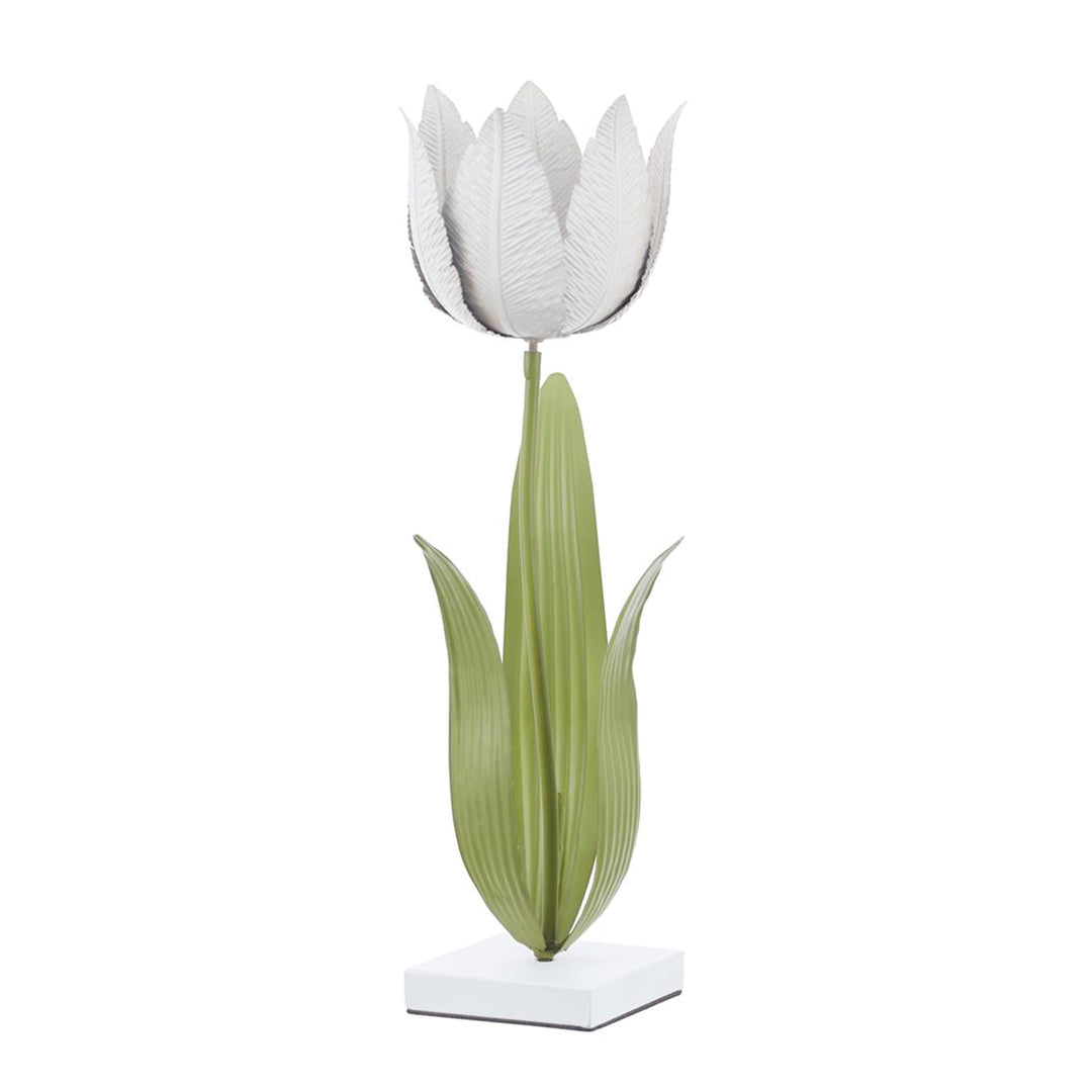 White Tulip Candle Holder