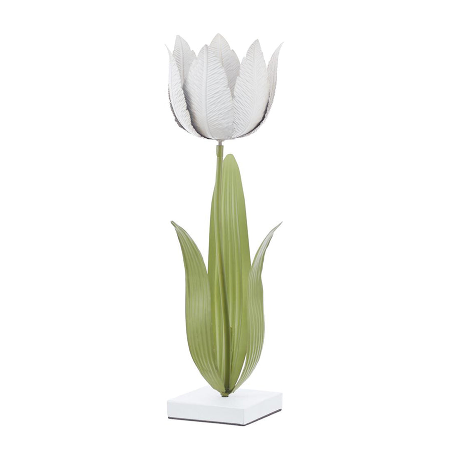 White Tulip Candle Holder