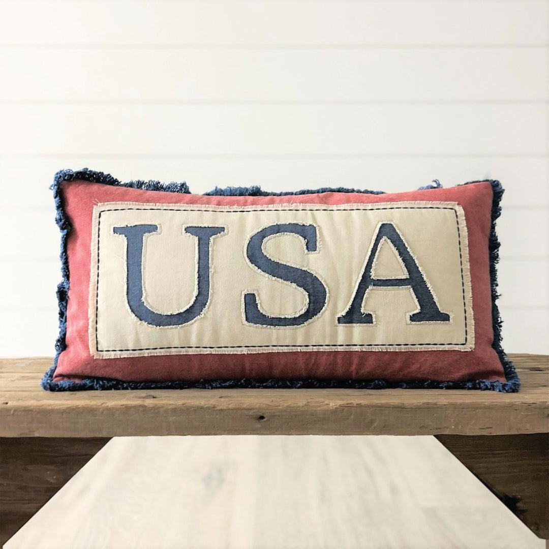Stonewashed USA Lumbar Pillow