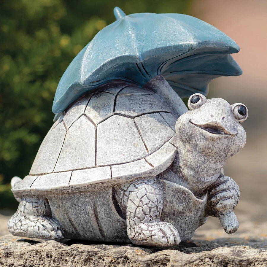 Pudgy Pals Turtle with Umbrella Statue