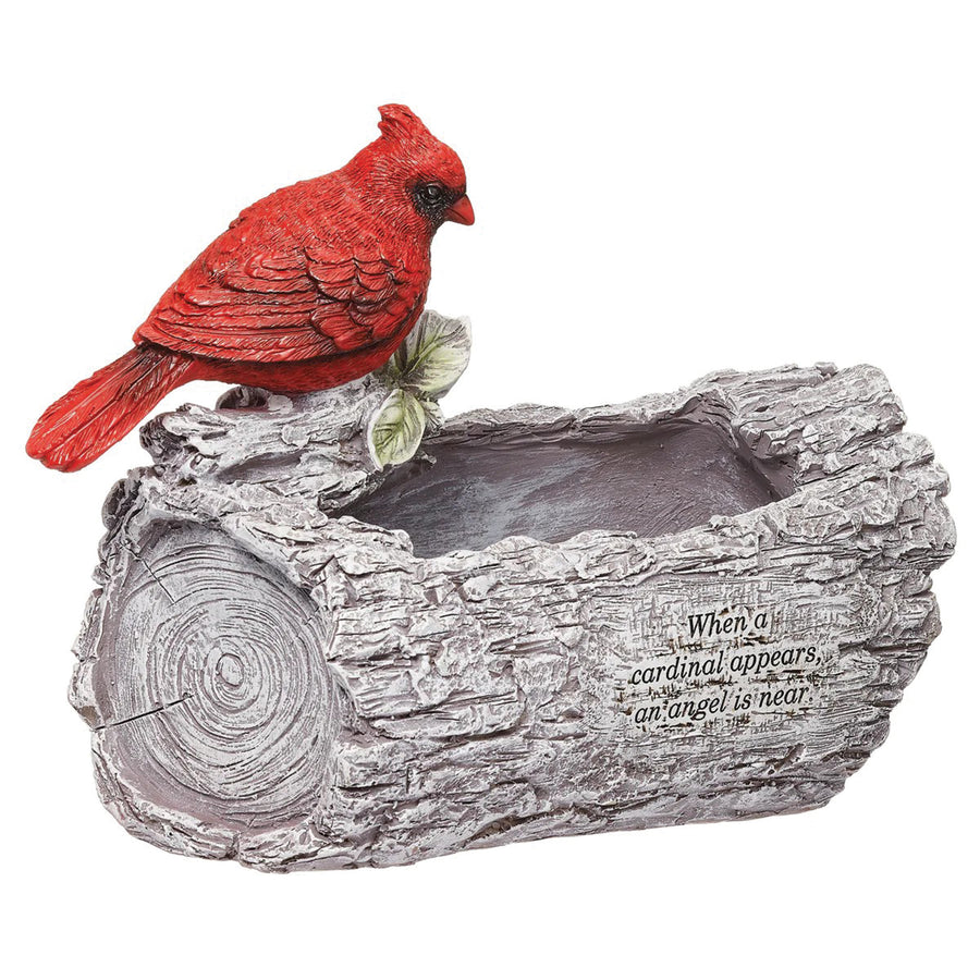 Cardinal Memorial Log Planter