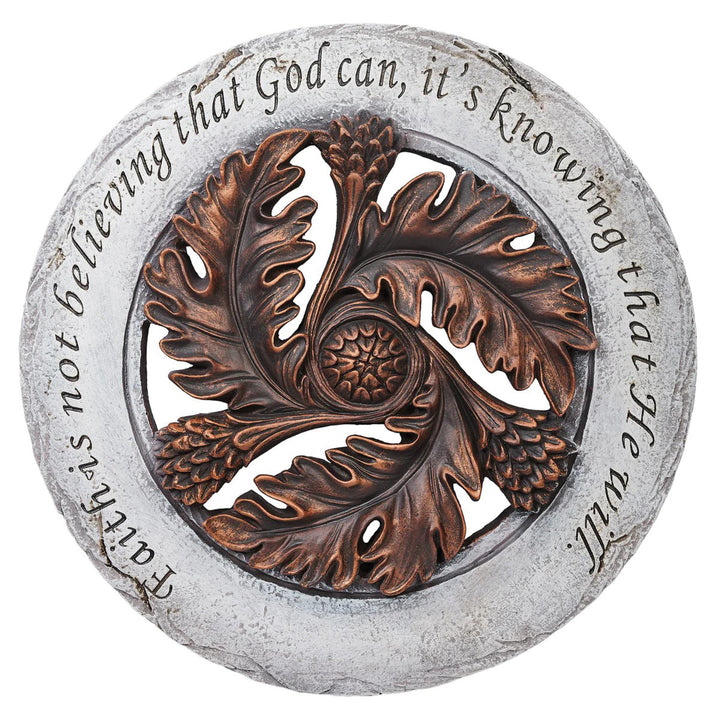 Garden Stepping Stone with Embossed Verse and Bronze Finish Inspire