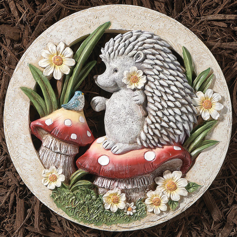 Whimsical Garden Animal Stepping Stones Hedgehog & Mushrooms