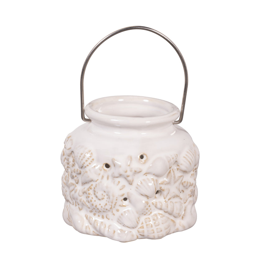 Ceramic Coastal Lantern White