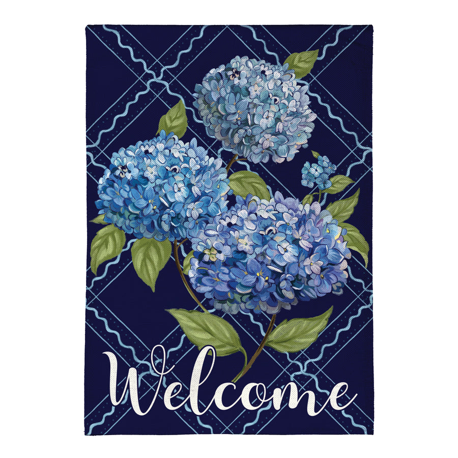 Hydrangea Haven "Welcome" Flag