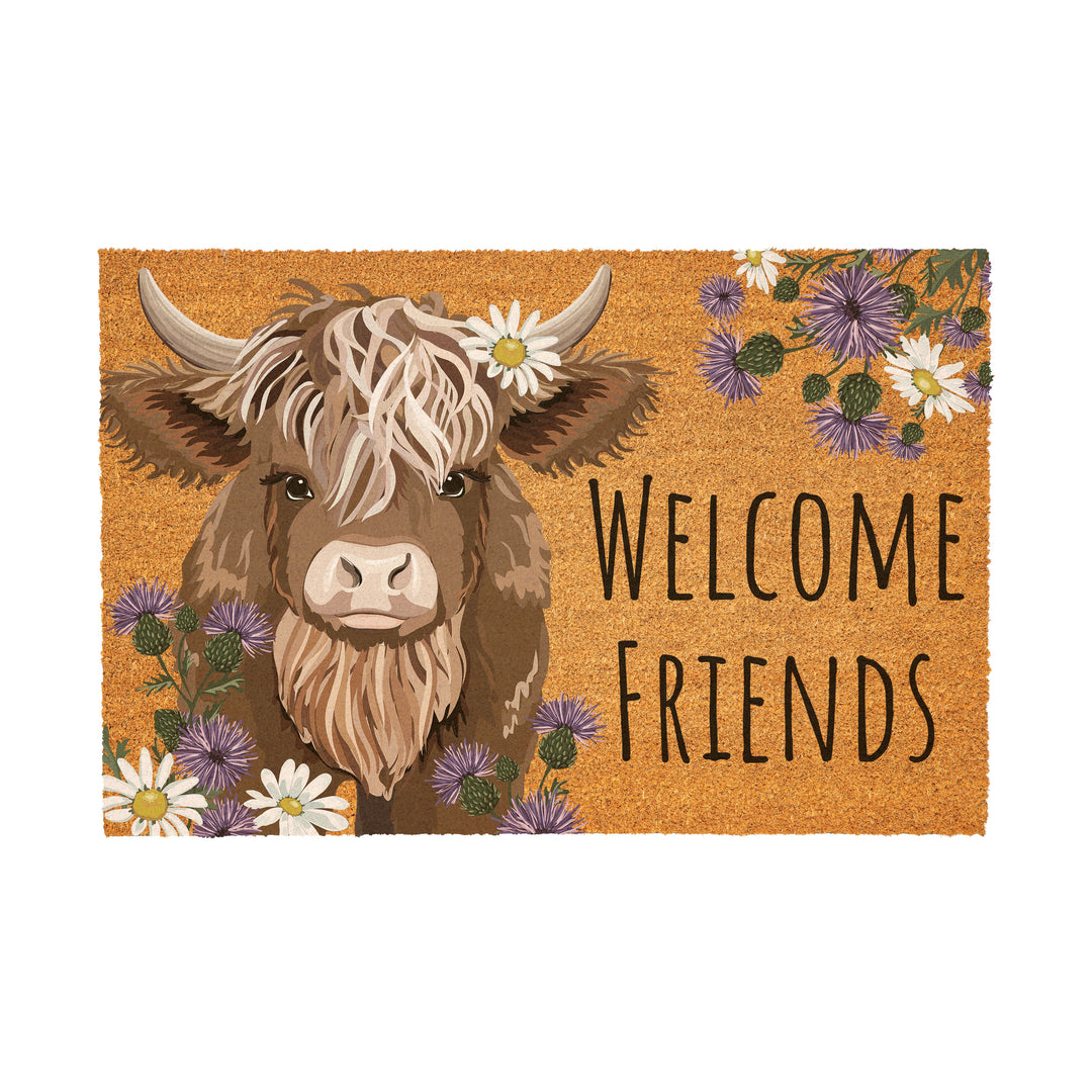 Highland Cow Coir Doormat