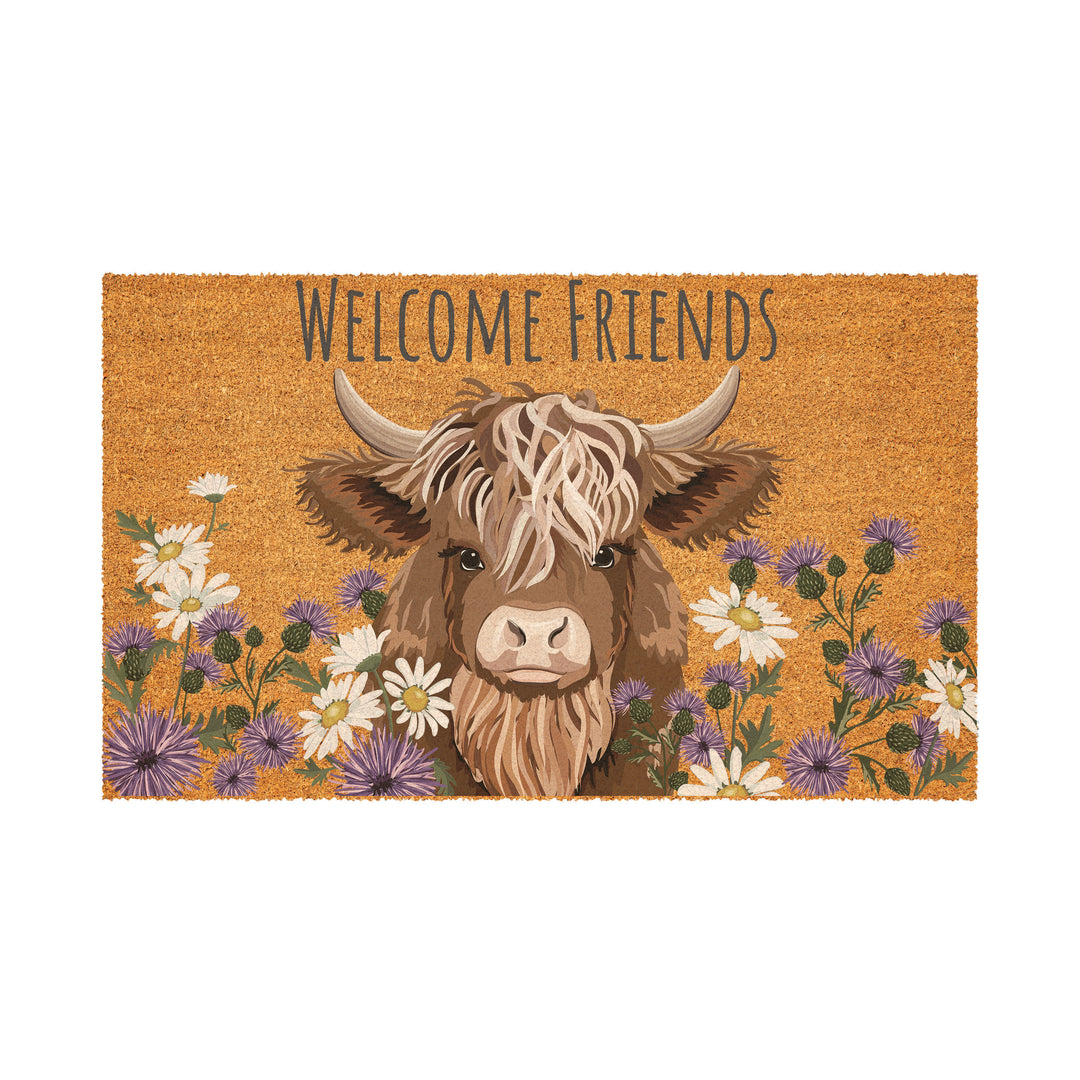 Highland Cow Coir Doormat