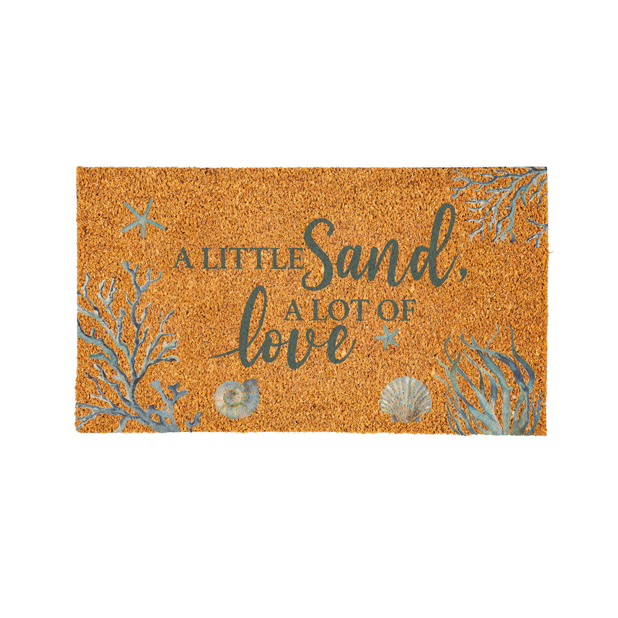 Blue Coastal Beach Coir Doormat