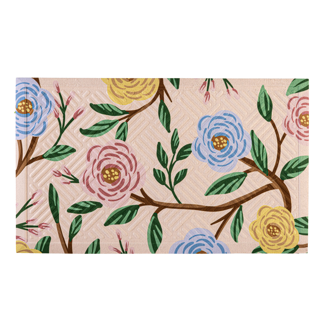 What She Shed Floral Embossed Doormat