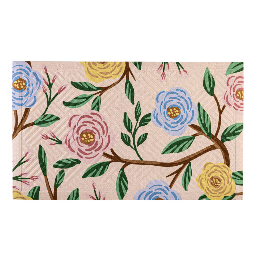 What She Shed Floral Embossed Doormat