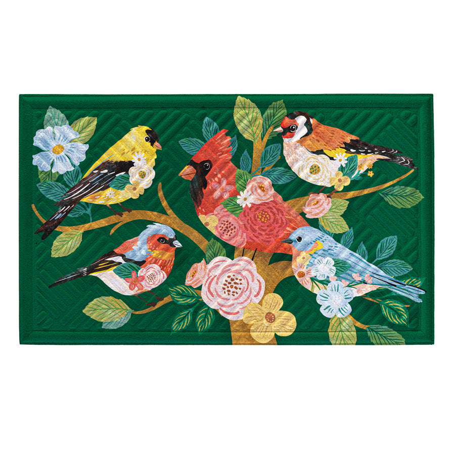 What She Shed Birds Embossed Doormat
