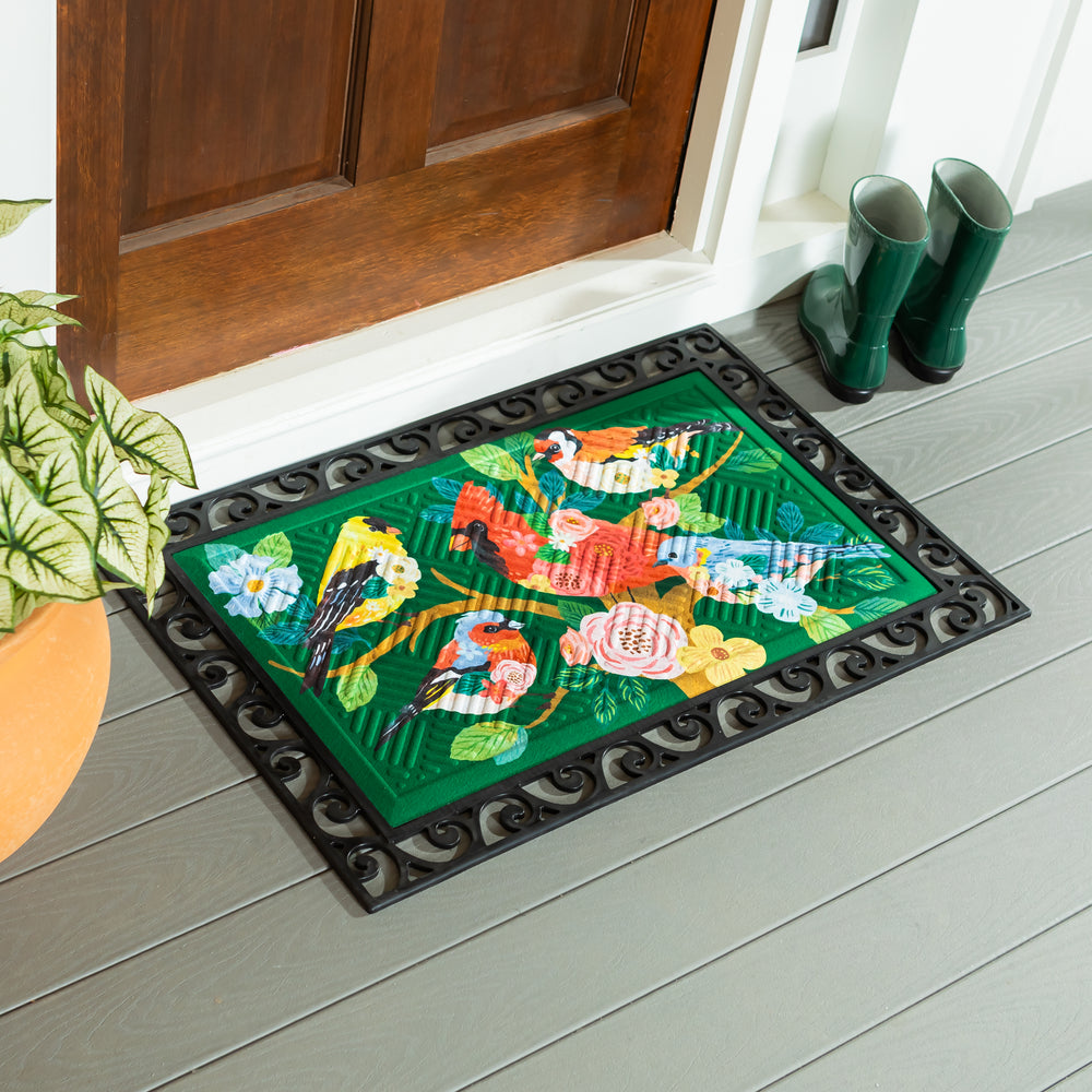 What She Shed Birds Embossed Doormat