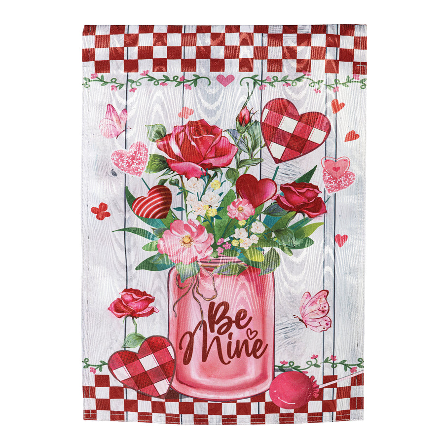 Be Mine Mason Jar Garden Flag