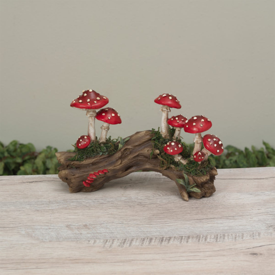Resin Mushrooms On Tree Trunk