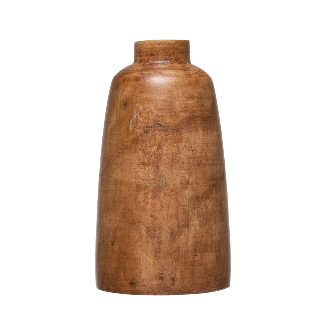Paulownia Wood Vase Walnut Stained Finish