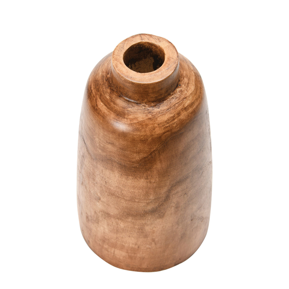 Paulownia Wood Vase Walnut Stained Finish