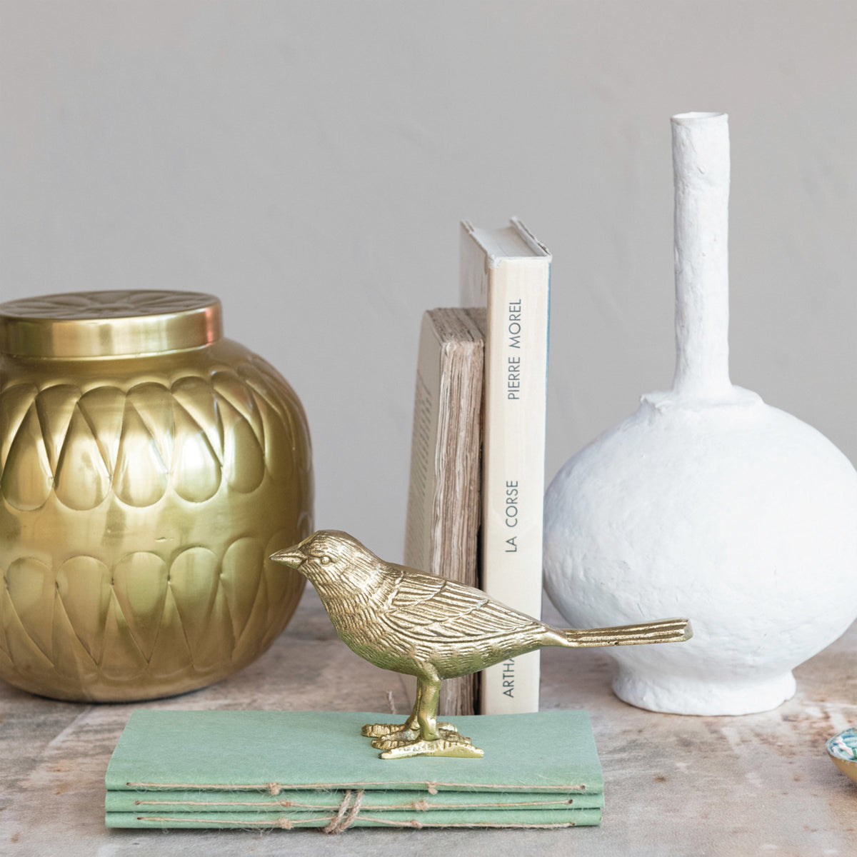 Cast Aluminum Bird with Gold Finish