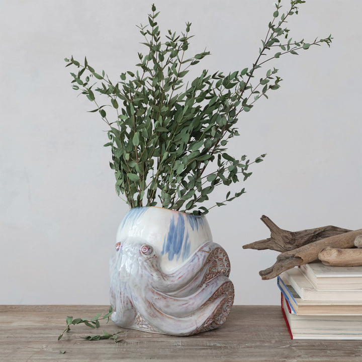 Stoneware Octopus Planter