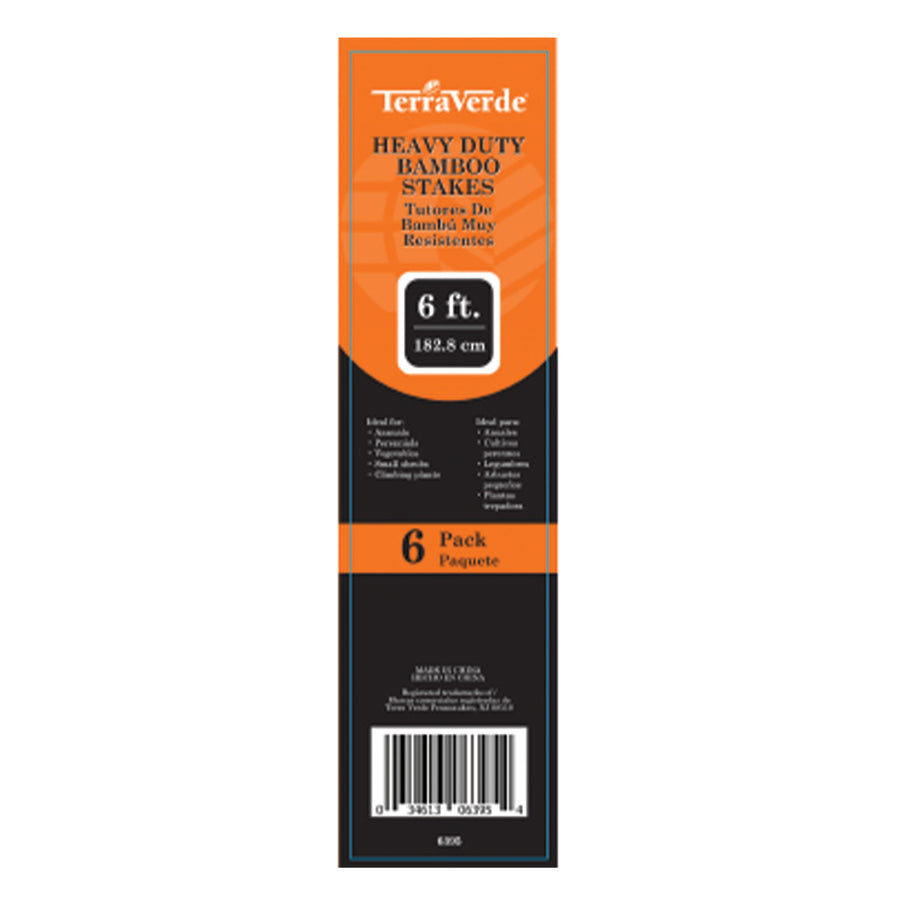 Heavy Duty Bamboo Stakes 10-12mm Diameter 6 Pack