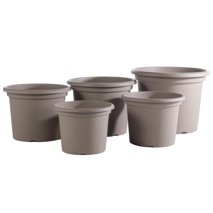 Plastic Geo Planter in Taupe