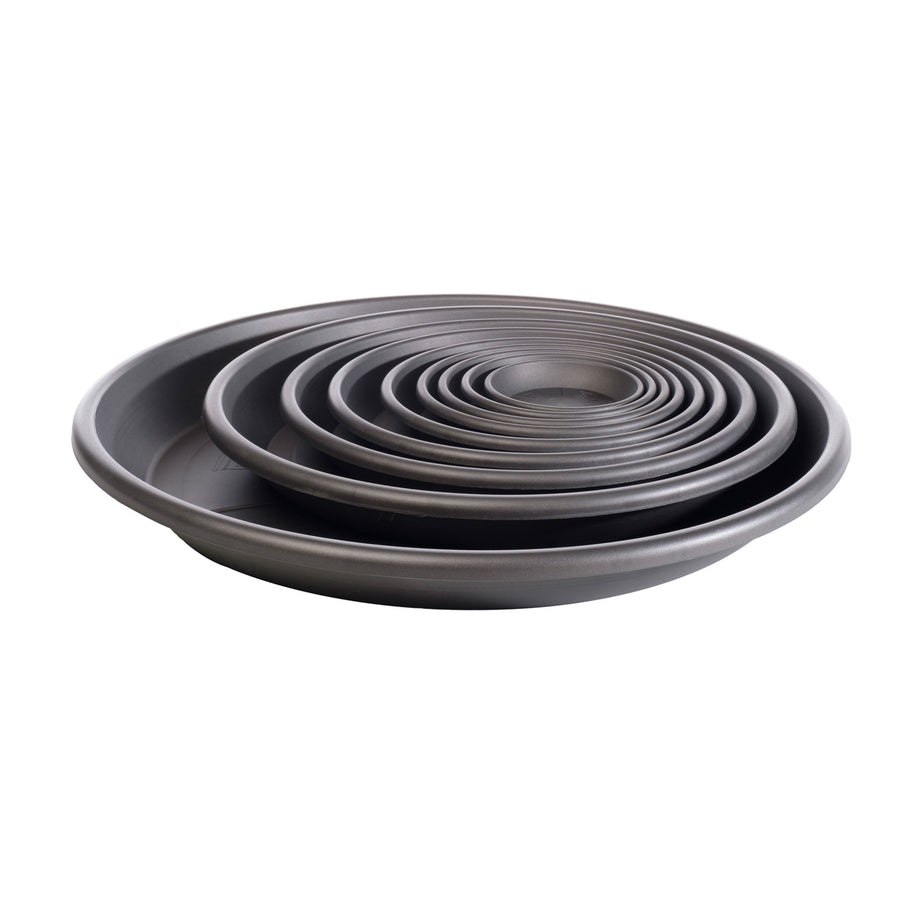 Plastic Medea Saucer in Charcoal Gray