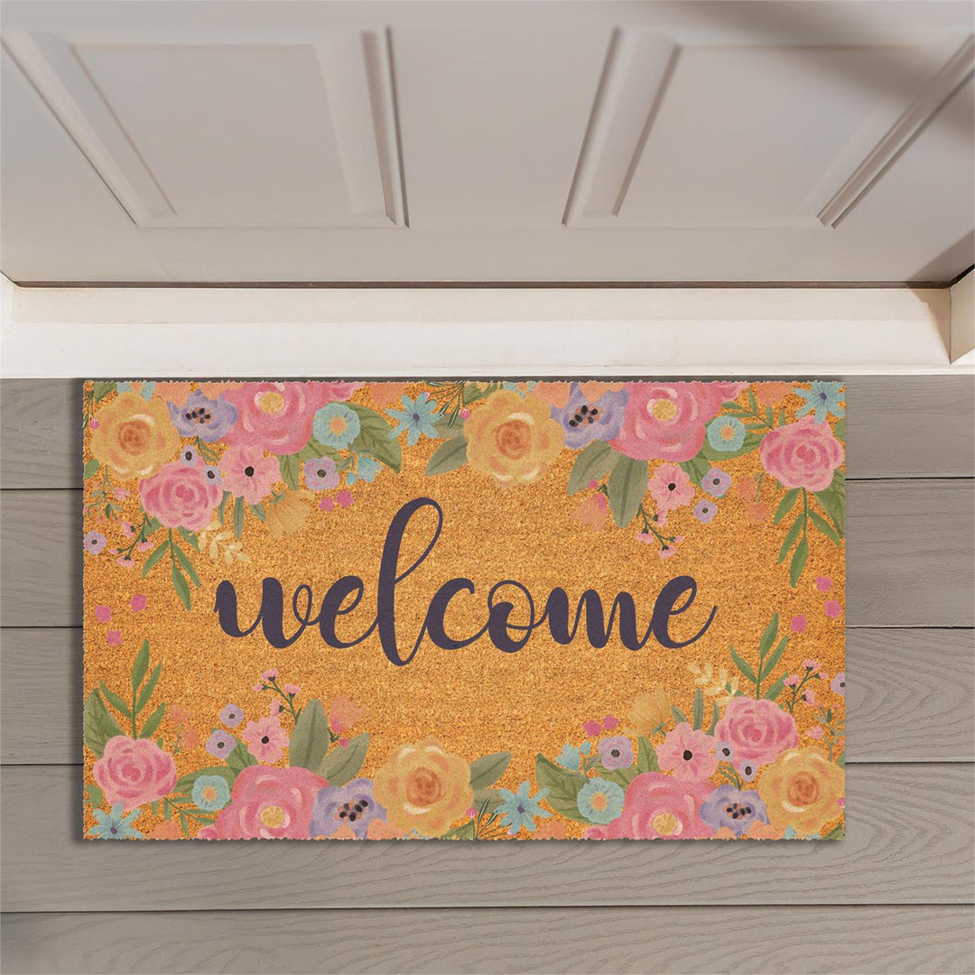 Bunny Blooms Spring Blossom Coir Doormat