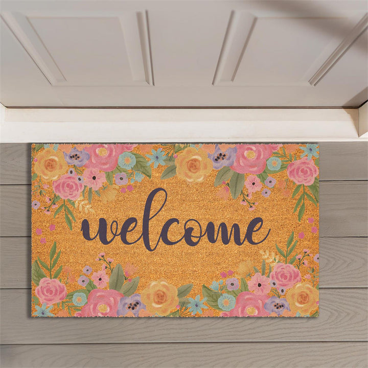 Bunny Blooms Spring Blossom Coir Doormat