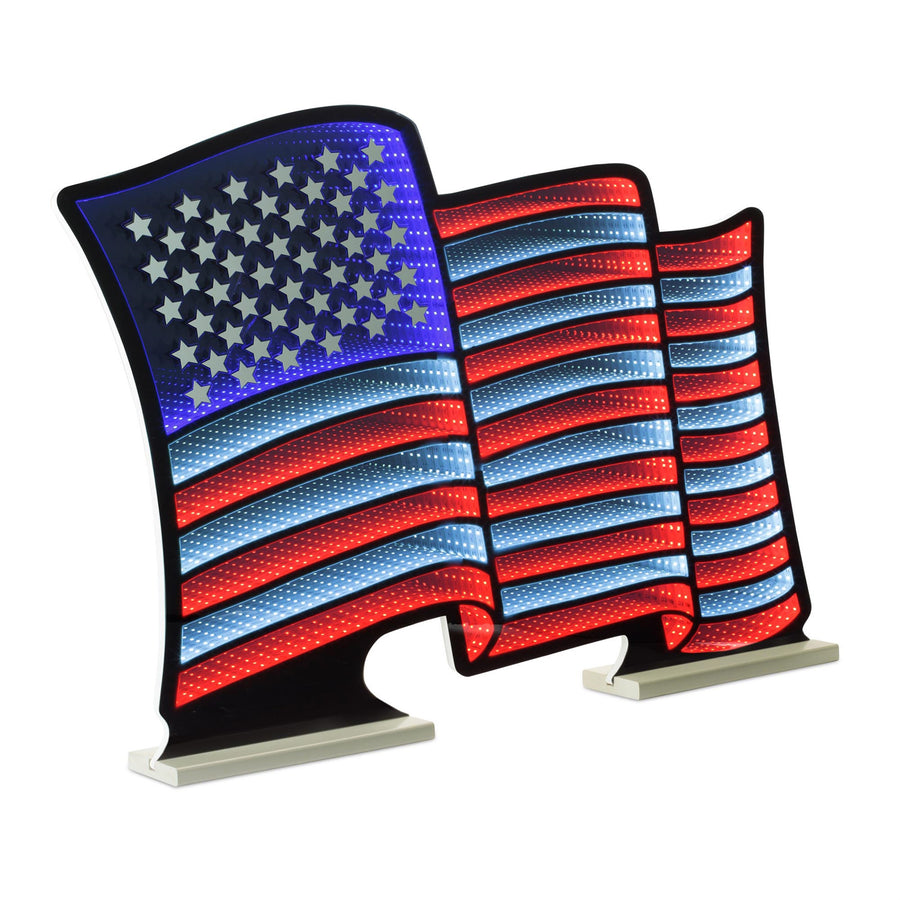 American Flag Waving Ekkolight with UL Plug
