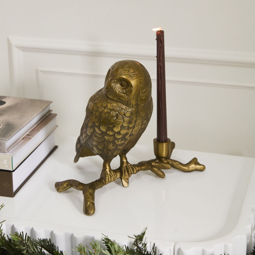 Owl's Watch Candle Holder