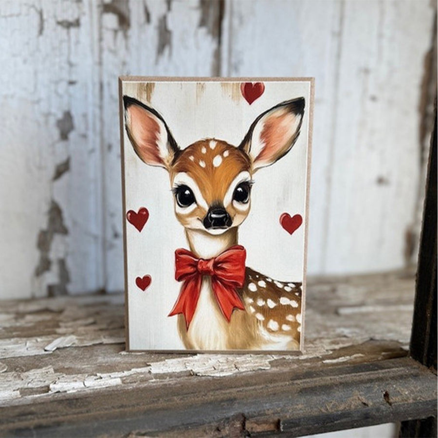Valentine Reindeer Block